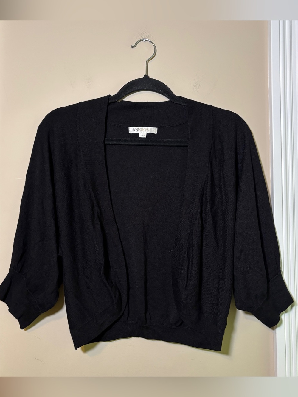 Black Women's Open-Front Cardigan Sweater